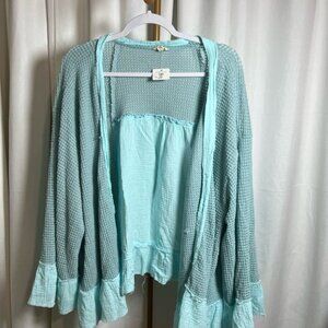 POL Light Blue Textured Cardigan